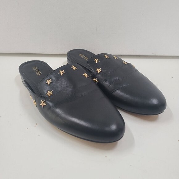 MICHAEL Michael Kors Natasha Studded Leather Slide  Mule Women’s Size  8 Black - Picture 1 of 8